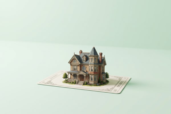 Une maison victorienne sur une carte